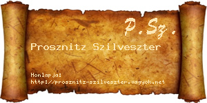 Prosznitz Szilveszter névjegykártya