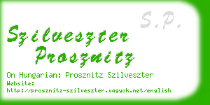 szilveszter prosznitz business card